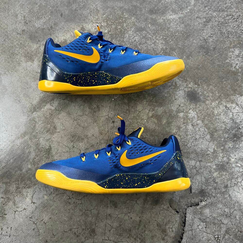Nike Kobe 9 EM GS Gym Blue University Gold 7Y / Women’s 8.5 Warriors - Picture 8 of 12